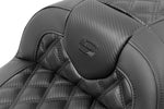 Saddlemen Roadsofa Lattice Stitch Seat With Backrest For Harley Davidson FLHX 1923 2024 - Black
