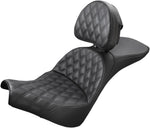 Saddlemen Explorer Lattice Stitch Seat With Backrest For Harley Davidson FXBBS 1868 2022-2024 - Black