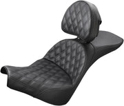Saddlemen Explorer Lattice Stitch Seat With Backrest For Harley Davidson FXBBS 1868 2022-2024 - Black