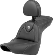 Saddlemen Roadsofa Carbon Fibre Seat With Backrest For Harley Davidson FLSB 1750 2018-2024 - Black