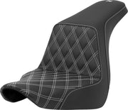 Saddlemen Lattice Stitch Step Up Seat For Harley Davidson FLSB 1750 2018-2024 - Black White