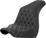 Saddlemen Lattice Stitch Step Up Seat For Harley Davidson FLSB 1750 2018-2024 - Black Silver