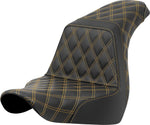 Saddlemen Lattice Stitch Step Up Seat For Harley Davidson FLSB 1750 2018-2024 - Black Gold