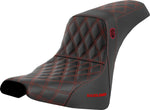 Saddlemen Pro Series SDC Performance Black Gripper Lumbar Grip Seat For Harley Davidson FXBB 1750 2018-2020 - Black/Red