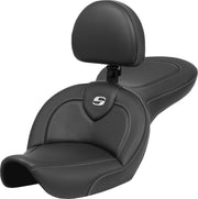 Saddlemen RoadSofa Standard Reach Seat For Harley Davidson FXDWG1340 1996-1998 Carbon Fibre - Black