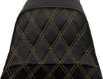 Saddlemen Pro Series SDC Performance Grip Seat For Harley Davidson FLD 1690 2012-2013 - Black/Gold
