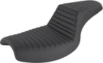 Saddlemen Step Up Seat For Harley Davidson FXR 1340 1986-1994 Rear Lattice Stitch Front Tuck-n-Roll - Black