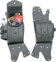 Saddlemen Cruisn Deluxe Saddlebag Guard Bag Set For Harley Davidson FLHR 1340 1994-1998 - Black Grey