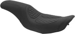 Mustang Dave Perewitz Signature Series Fastback 2 Up Diamond Seat For Harley Davidson FLHR 1340 1997-1998 - Black