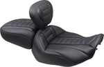 Mustang Deluxe Touring Passenger Carbon Fibre Seat For Harley Davidson FLHTK 1868 2023-2024 - Black Grey