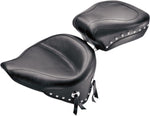 Mustang Wide Vintage Concho Solo Seat For Harley Davidson FLST 1340 1987-1990 - Black