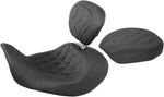 Mustang Wide Tripper Forward Solo and Rear Seat For Harley Davidson FLD 1690 2014-2016 - Black