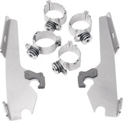Memphis Shades Fats Slim Windshield Trigger Lock Complete Mount Kit For Harley Davidson FXDF 1584 2008-2011 - Polished