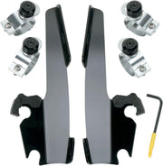 Memphis Shades Fats Slim Windshield Trigger Lock Complete Mount Kit For Harley Davidson FX 1200 1973-1979 - Black