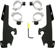 Memphis Shades Fats Slim Windshield Trigger Lock Complete Mount Kit For Harley Davidson FXDF 1584 2008-2011 - Black