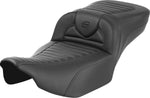 Saddlemen Roadsofa Extended Reach Perforated Tuck-n-Roll Seat For Harley Davidson FLHX 1923 2024 - Black