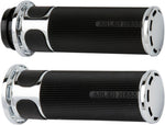 Arlen Ness Fusion Slot Track Grips For Harley Davidson FL 1200 1976-1977 - Black Chrome