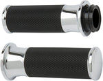Arlen Ness Fusion Smooth Grips For Harley Davidson FLDE 1750 2018-2020 - Black Chrome