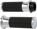 Arlen Ness Fusion Smooth Grips For Harley Davidson FL 1200 1976-1977 - Black Chrome