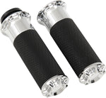 Arlen Ness Fusion Beveled Grips For Harley Davidson FLDE 1750 2018-2020 - Black Chrome