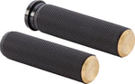 Arlen Ness Knurled Grips For Harley Davidson FLDE 1750 2018-2020 - Black Brass