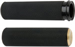 Arlen Ness Knurled Grips For Harley Davidson FLDE 1750 2018-2020 - Black Brass