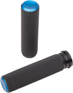 Arlen Ness Knurled Grips For Harley Davidson FLD 1690 2012-2013 - Black Blue