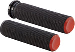 Arlen Ness Knurled Grips For Harley Davidson FL 1200 1976-1977 - Black Orange