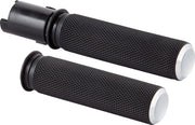 Arlen Ness Knurled Grips For Harley Davidson FLHX 1923 2024 - Black Chrome