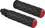 Arlen Ness Diamond Grips - Black Red