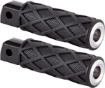 Arlen Ness Diamond Passenger Foot Pegs For Harley Davidson FLDE 1750 2018-2020 - Black/Chrome