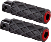 Arlen Ness Diamond Passenger Foot Pegs For Harley Davidson FLDE 1750 2018-2020 - Black/Red