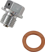 Moose Racing Magnetic Drain Plug For Suzuki DRZ400 2000-2004 - Anodized Clear Silver