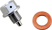 Moose Racing Magnetic Drain Plug For KTM EXC-F450 2018-2020 - Anodized Clear Silver