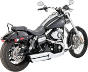 Vance & Hines 3" Round Twin Slash Silencers For Harley Davidson FXDF 1584 2008-2011 - Chrome