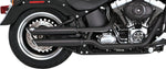 Vance & Hines 3" Twin Slash Silencers For Harley Davidson FLSTF 1584 2007-2011 Right - Black