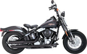Vance & Hines 3" Twin Slash Silencers For Harley Davidson FLSTN 1584 2007-2009 - Black