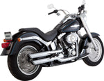 Vance & Hines Twin Slash 3" Silencers For Harley Davidson FLSTF 1584 2007-2009 - Chrome