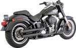 Vance & Hines Twin Slash 3" Silencers For Harley Davidson FLSTF 1584 2007-2009 - Black