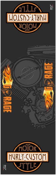 Hurly Custom Workstation Floor Mat - Black/Orange