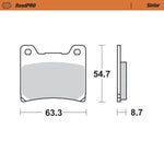 Moto Master RoadPRO Sinder Brake Pad Rear For Yamaha BT 1100 2002-2006