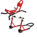 Black Pro Range Wheel Chock & Rear Paddock Stand (with Rubber Cup)