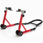 Black Pro Range Wheel Chock & Rear Paddock Stand (with Rubber Cup)
