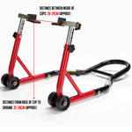 Black Pro Range Wheel Chock & Rear Paddock Stand (with Rubber Cup)