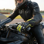 Black Raptor 390 Leather Motorcycle Gloves