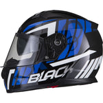 Black Apex Triple Full Face Motorcycle Helmet