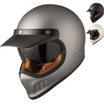 Black Royale Solid Retro Motorcycle Helmet