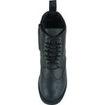 Black Officer Brogue Motorcycle Boots