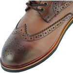 Black Officer Brogue Motorcycle Boots