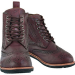 Black Officer Brogue Motorcycle Boots